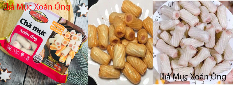 chả mực xoắn ống