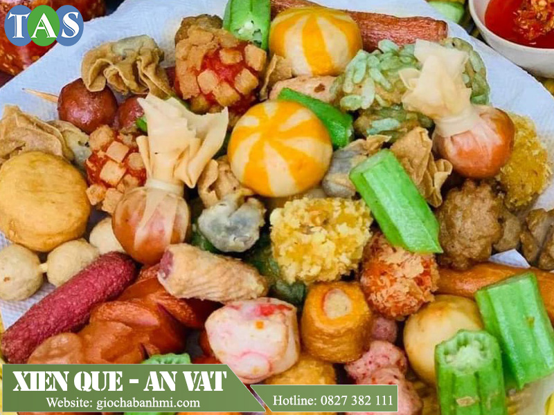 hình ảnh combo chả cá trứng cút và nhiều món xiên que khác