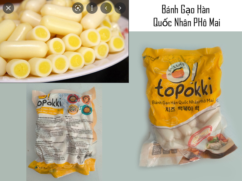 món bánh gạo hàn quốc nhân phô mai